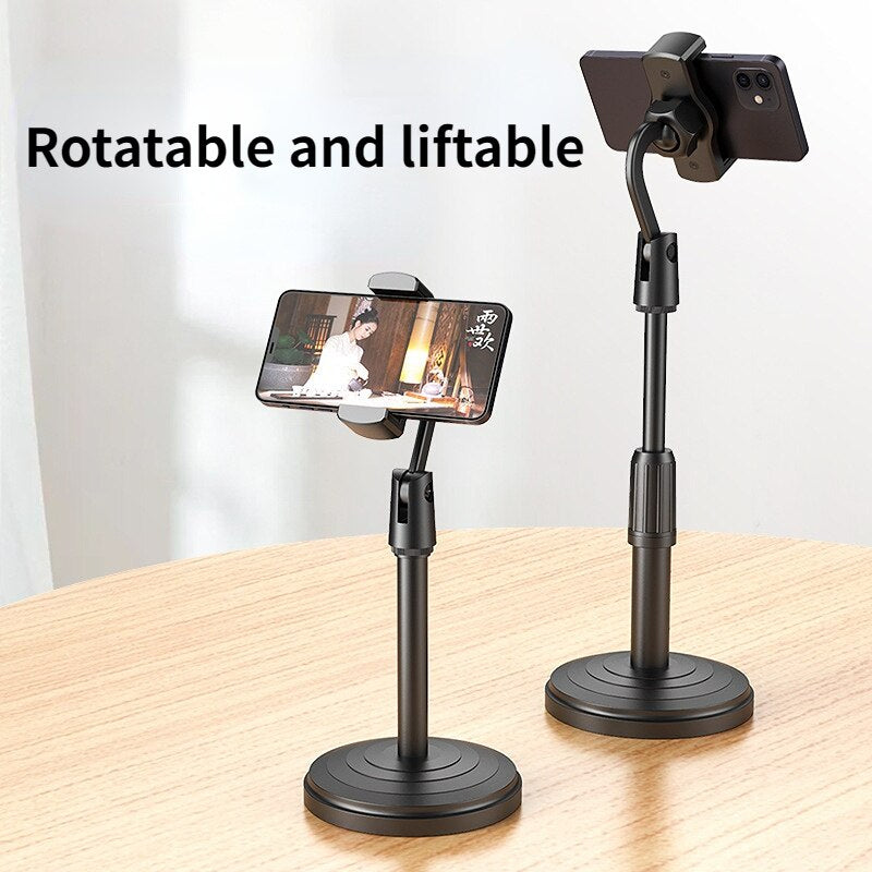 Adjustable Mobile Phone Stand & Retractable Desk Holder Clip – Table Mount Bracket for Live Streaming, Video Calls & Hands-Free Viewing