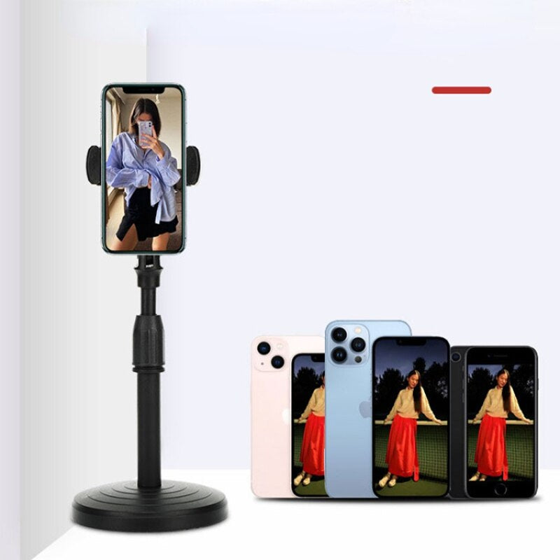 Adjustable Mobile Phone Stand & Retractable Desk Holder Clip – Table Mount Bracket for Live Streaming, Video Calls & Hands-Free Viewing