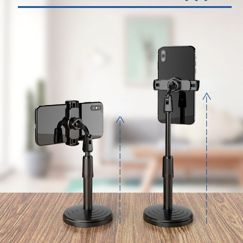 Adjustable Mobile Phone Stand & Retractable Desk Holder Clip – Table Mount Bracket for Live Streaming, Video Calls & Hands-Free Viewing