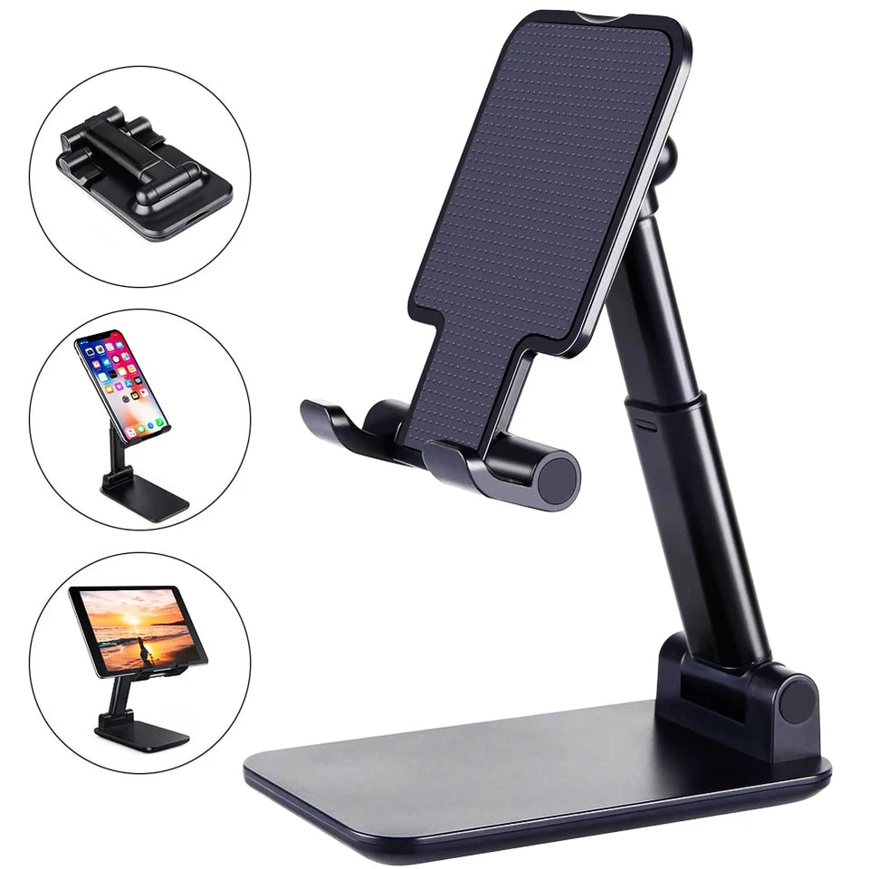 Adjustable Mobile Phone Stand & Retractable Desk Holder Clip – Table Mount Bracket for Live Streaming, Video Calls & Hands-Free Viewing