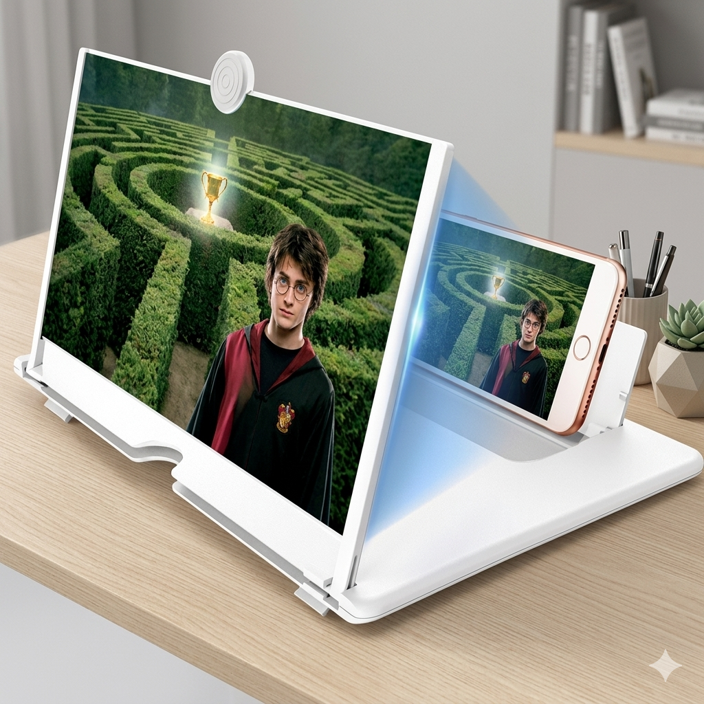 F3 3D Mobile Screen Magnifier Stand – HD Enlarged Display Screen Amplifier for Smartphones | Foldable Eye Protection Phone Holder for Movies & Videos