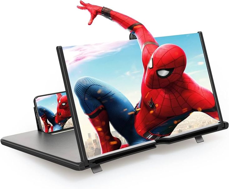 F3 3D Mobile Screen Magnifier Stand – HD Enlarged Display Screen Amplifier for Smartphones | Foldable Eye Protection Phone Holder for Movies & Videos