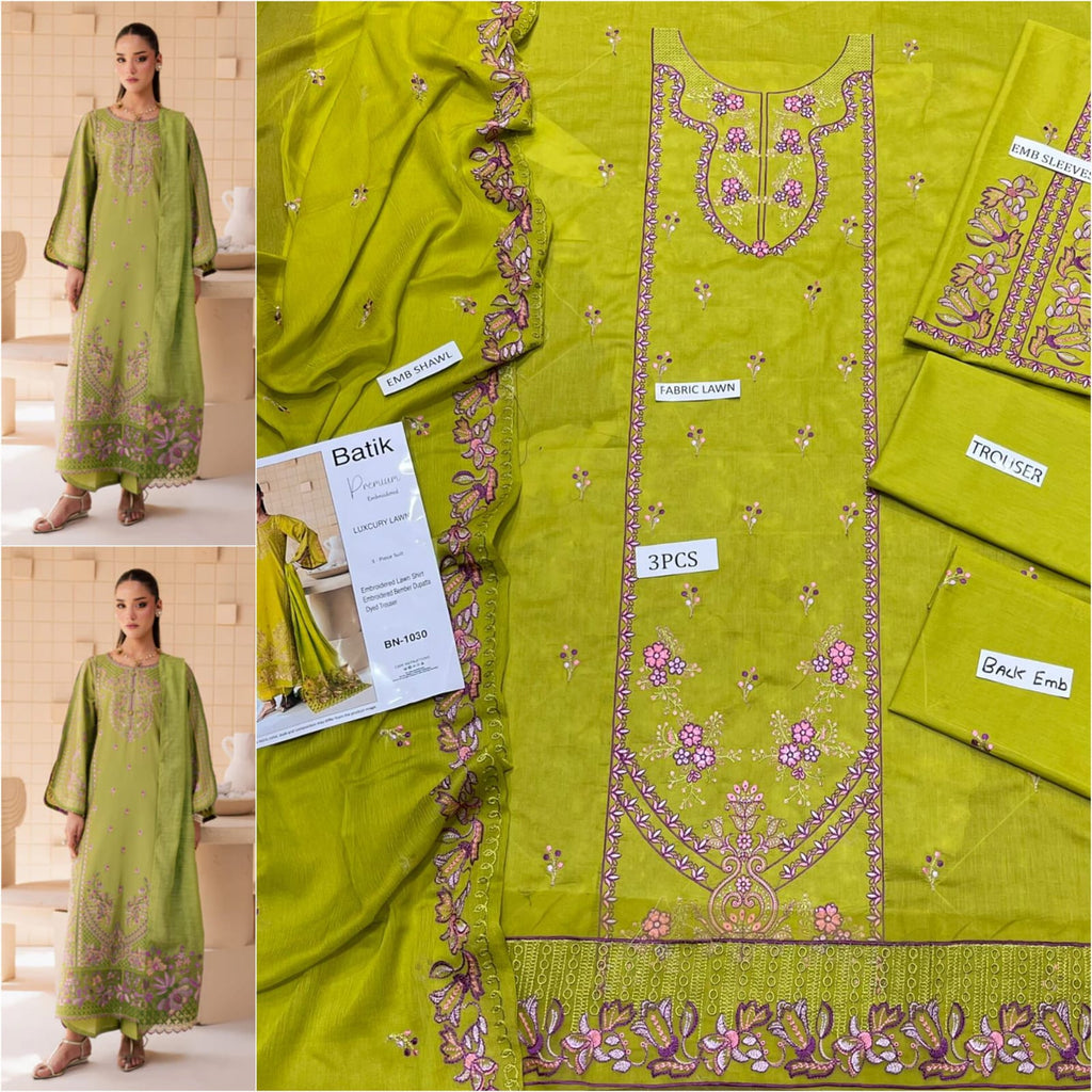 Premium Embroidered Lawn 3-Piece Suit for Women Mustard Brown | Luxury Lawn Collection – Nexvorium