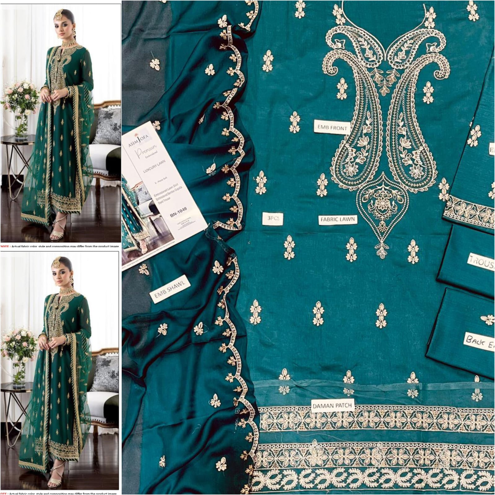 Premium Embroidered Lawn 3-Piece Suit for Women Mustard Brown | Luxury Lawn Collection – Nexvorium