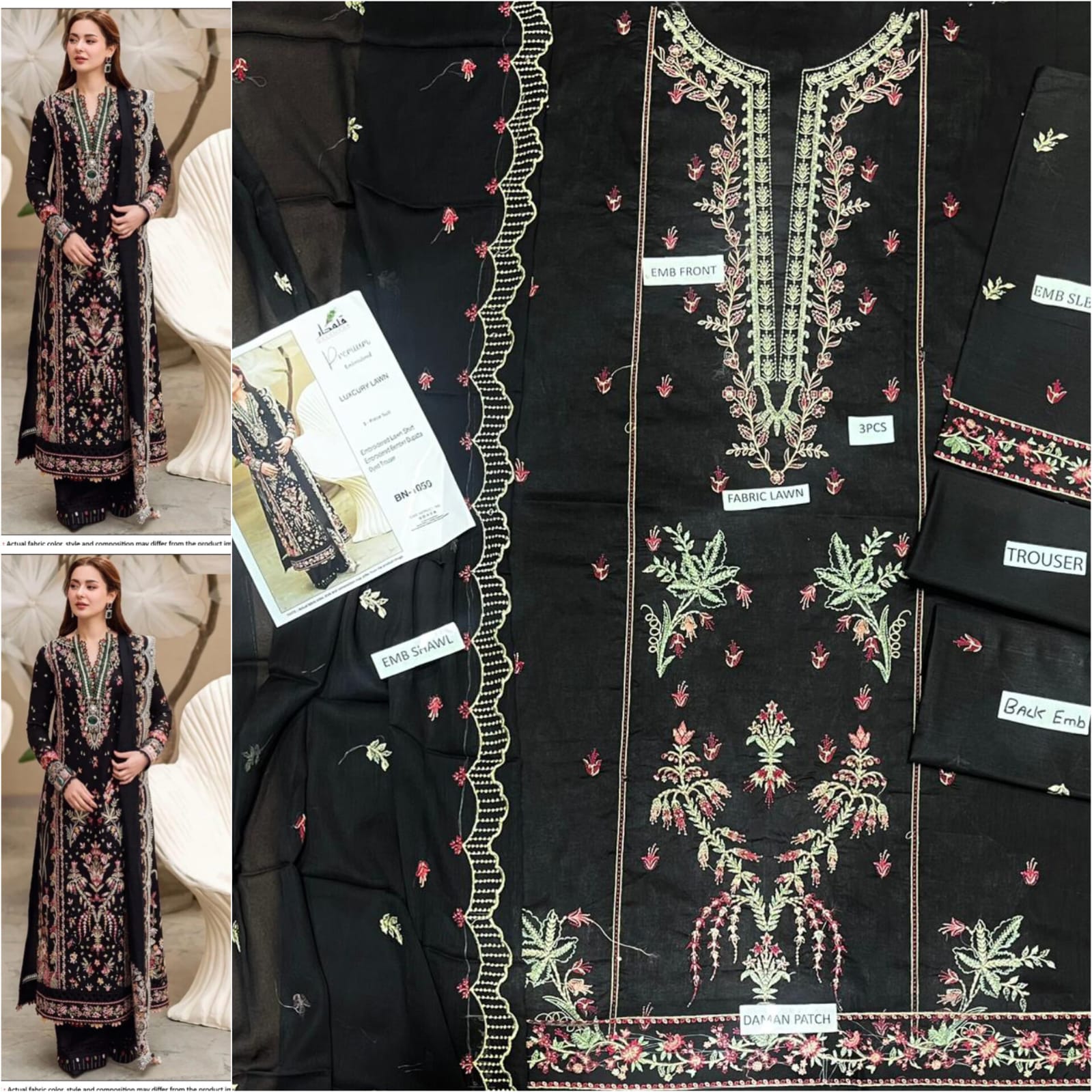 Premium Embroidered Lawn 3-Piece Suit for Women Mustard Brown | Luxury Lawn Collection – Nexvorium