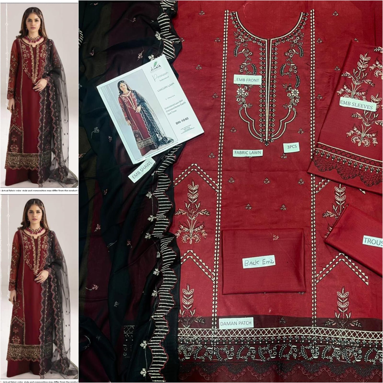 Premium Embroidered Lawn 3-Piece Suit for Women Mustard Brown | Luxury Lawn Collection – Nexvorium