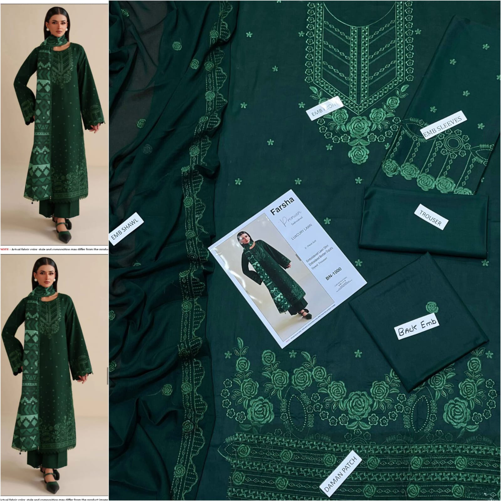 Premium Embroidered Lawn 3-Piece Suit for Women Mustard Brown | Luxury Lawn Collection – Nexvorium
