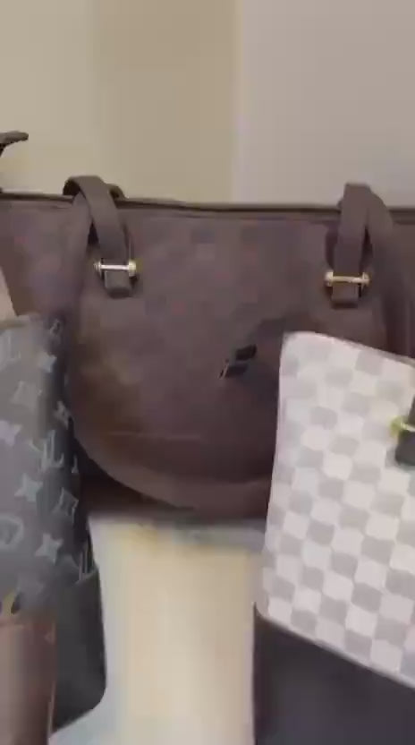 👜 Nexvorium Luxury LV Monogram Handbag Set – Premium White Leather 2 Pcs Designer Tote & Wallet for Women