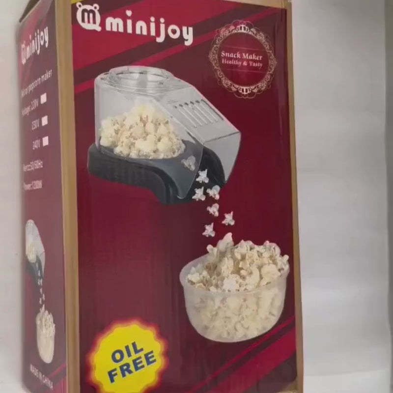Oil Free Mini Popcorn Maker | 1200W Hot Air Popcorn Machine for Home & Kids | Electric Healthy Popcorn Popper – Nexvorium