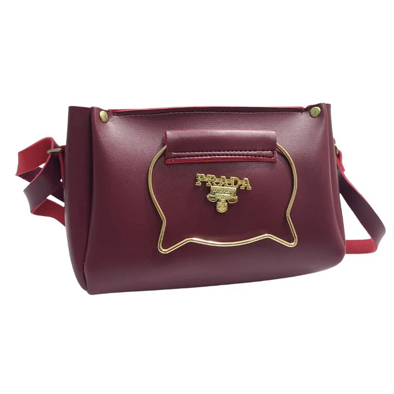 Maroon Cat Handle Handbag for Women & Girls | Elegant Shoulder & Crossbody Purse with Gold Accents & Adjustable Strap – Nexvorium